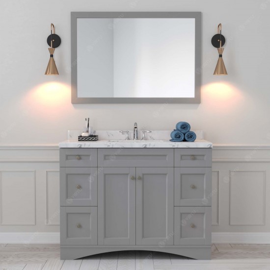 Elise 48" Single Bath Vanity in Gray, Quartz Top, Sink, ES-32048-CMSQ-GR