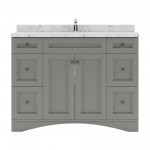 Elise 48" Single Bath Vanity in Gray, Quartz Top, Sink, ES-32048-CMSQ-GR-NM