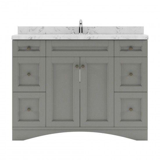 Elise 48" Single Bath Vanity in Gray, Quartz Top, Sink, ES-32048-CMSQ-GR-NM