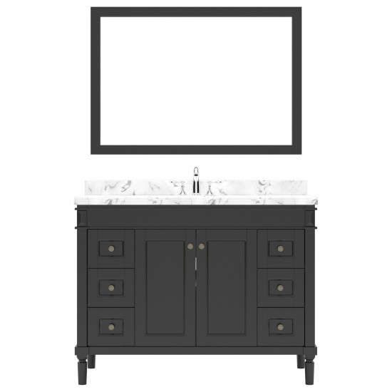 Tiffany 48" Bath Vanity in Espresso, Quartz Top, Sink, ES-40048-CMRO-ES