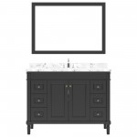 Tiffany 48" Bath Vanity in Espresso, Quartz Top, Sink, ES-40048-CMRO-ES-002