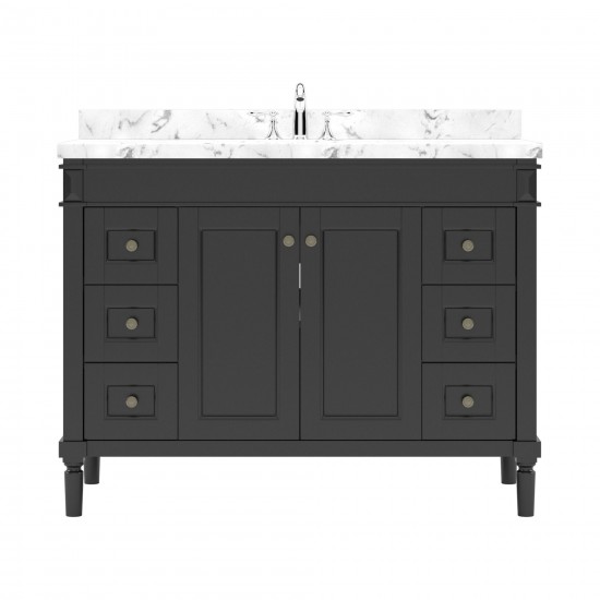 Tiffany 48" Bath Vanity in Espresso, Quartz Top, Sink, ES-40048-CMRO-ES-NM