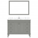 Tiffany 48" Single Bath Vanity in Gray, Quartz Top, Sink, ES-40048-CMRO-GR