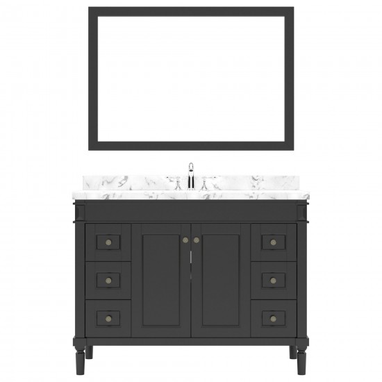 Tiffany 48" Bath Vanity in Espresso, Quartz Top, Sink, ES-40048-CMSQ-ES-001