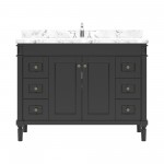 Tiffany 48" Bath Vanity in Espresso, Quartz Top, Sink, ES-40048-CMSQ-ES-NM