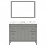 Tiffany 48" Single Bath Vanity in Gray, Quartz Top, Sink, ES-40048-CMSQ-GR-001