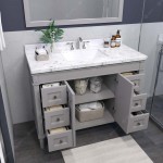 Tiffany 48" Single Bath Vanity in Gray, Quartz Top, Sink, ES-40048-CMSQ-GR-001