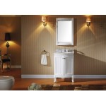 Khaleesi 24" Bath Vanity in White, White Marble Top, Sink, ES-52024-WMRO-WH-NM