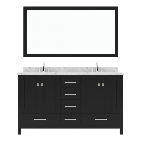 Caroline Avenue 60" Bath Vanity in Espresso, Quartz Top, Sinks, GD-50060-CMRO-ES