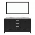 Caroline Avenue 60" Bath Vanity Espresso Quartz Top, Sinks, GD-50060-CMRO-ES-001