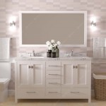 Caroline Avenue 60" Bath Vanity White, Quartz Top, Sinks, GD-50060-CMRO-WH-001