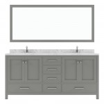 Caroline Avenue 72" Bath Vanity in Gray, Quartz Top, Sinks, GD-50072-CMRO-CG-001