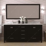 Caroline Avenue 72" Bath Vanity Espresso Quartz Top, Sinks, GD-50072-CMRO-ES-001