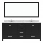 Caroline Avenue 72" Bath Vanity Espresso Quartz Top, Sinks, GD-50072-CMRO-ES-002