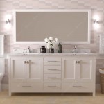 Caroline Avenue 72" Bath Vanity in White, Quartz Top, Sinks, GD-50072-CMRO-WH