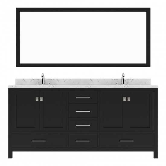 Caroline Avenue 72" Bath Vanity in Espresso, Quartz Top, Sinks, GD-50072-CMSQ-ES