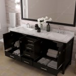 Caroline Avenue 72" Bath Vanity in Espresso, Quartz Top, Sinks, GD-50072-CMSQ-ES