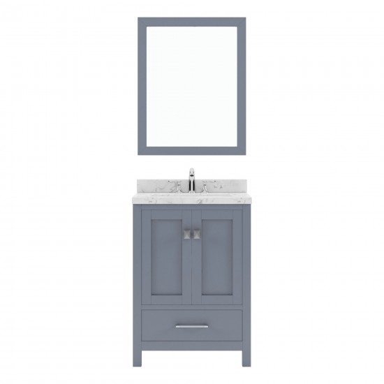 Caroline Avenue 24" Bath Vanity in Gray, Quartz Top, Sink, GS-50024-CMRO-GR