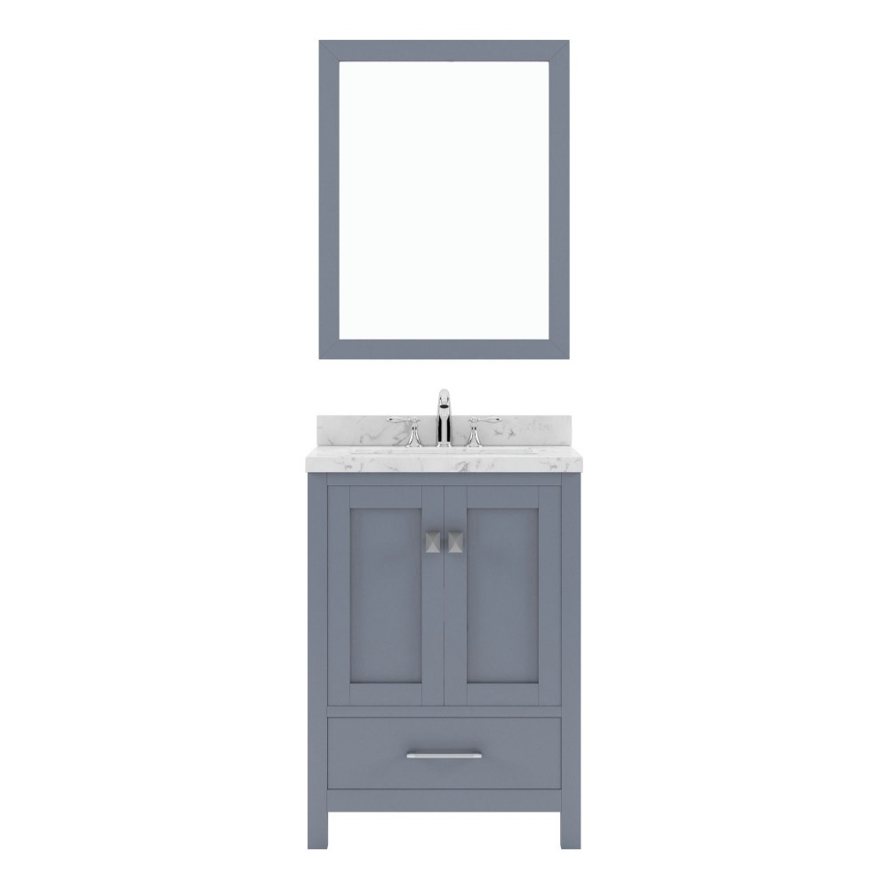 Caroline Avenue 24" Bath Vanity in Gray, Quartz Top, Sink, GS-50024-CMRO-GR