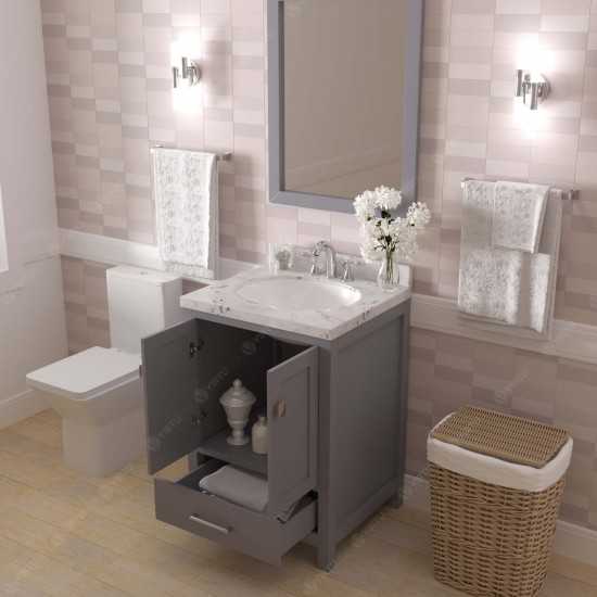 Caroline Avenue 24" Bath Vanity in Gray, Quartz Top, Sink, GS-50024-CMRO-GR