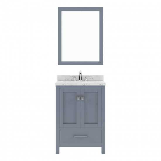 Caroline Avenue 24" Bath Vanity in Gray, Quartz Top, Sink, GS-50024-CMRO-GR-001