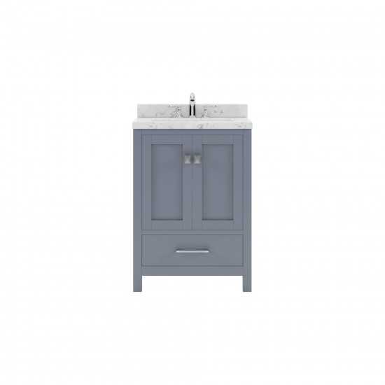 Caroline Avenue 24" Bath Vanity in Gray, Quartz Top, Sink, GS-50024-CMRO-GR-NM