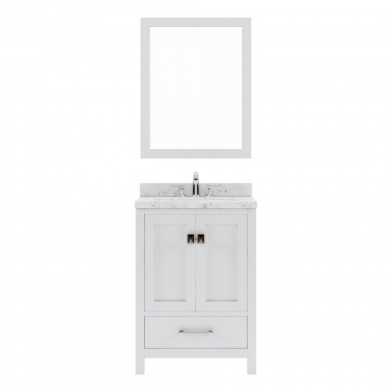 Caroline Avenue 24" Bath Vanity in White, Quartz Top, Sink, GS-50024-CMRO-WH