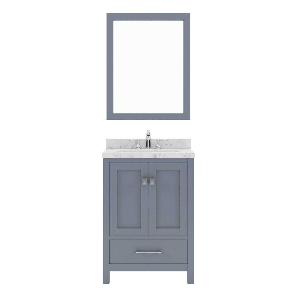 Caroline Avenue 24" Bath Vanity in Gray, Quartz Top, Sink, GS-50024-CMSQ-GR