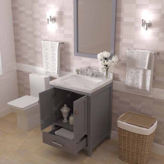 Caroline Avenue 24" Bath Vanity in Gray, Quartz Top, Sink, GS-50024-CMSQ-GR