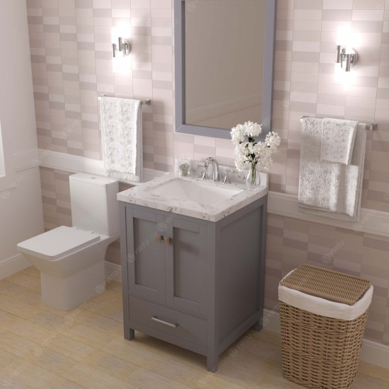 Caroline Avenue 24" Bath Vanity in Gray, Quartz Top, Sink, GS-50024-CMSQ-GR-002