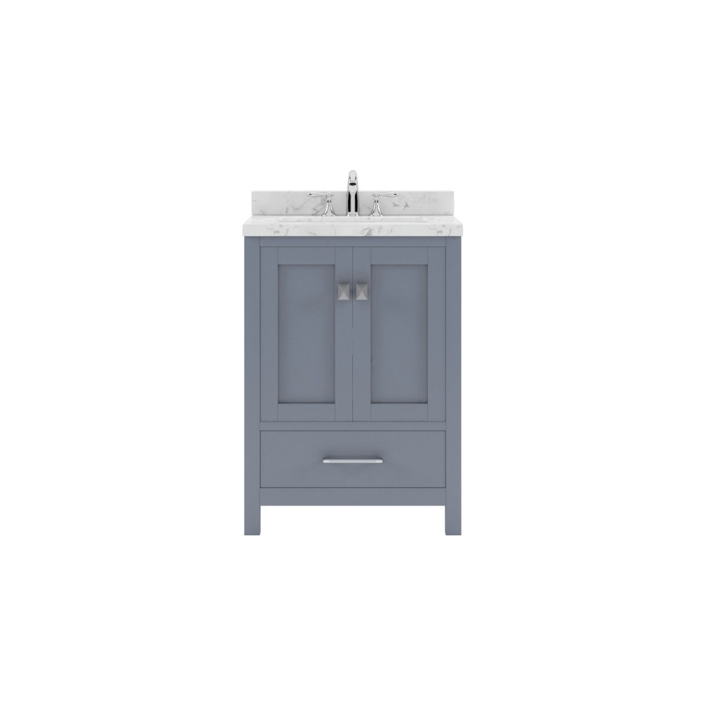 Caroline Avenue 24" Bath Vanity in Gray, Quartz Top, Sink, GS-50024-CMSQ-GR-NM