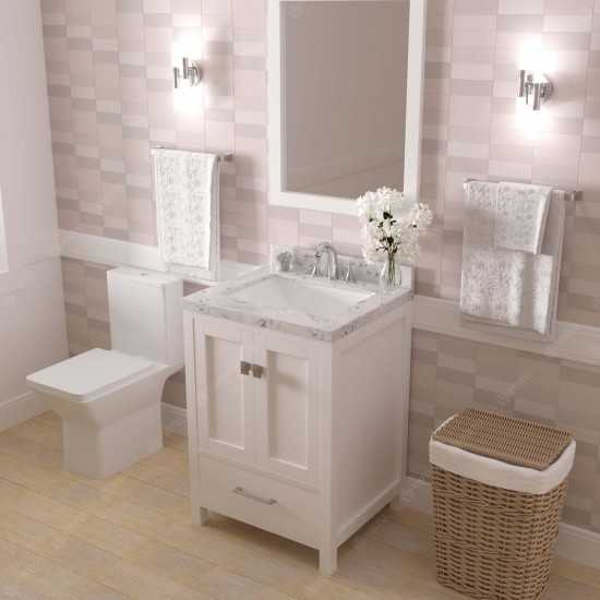 Caroline Avenue 24" Bath Vanity in White, Quartz Top, Sink, GS-50024-CMSQ-WH