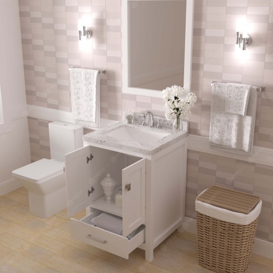 Caroline Avenue 24" Bath Vanity in White, Quartz Top, Sink, GS-50024-CMSQ-WH-002