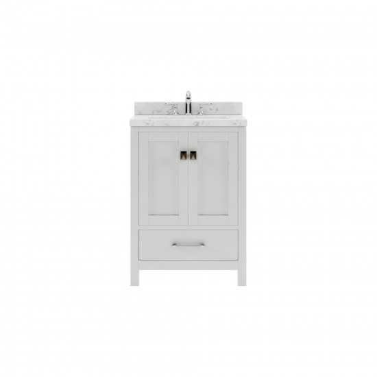 Caroline Avenue 24" Bath Vanity in White, Quartz Top, Sink, GS-50024-CMSQ-WH-NM