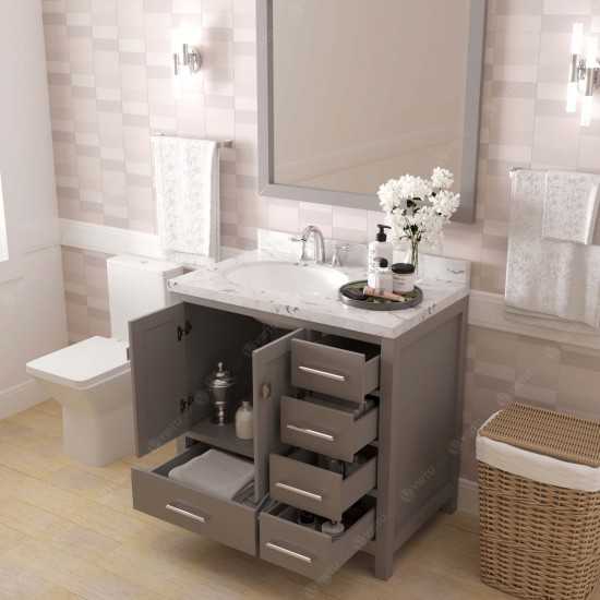 Caroline Avenue 36" Bath Vanity in Gray, Quartz Top, Sink, GS-50036-CMRO-CG