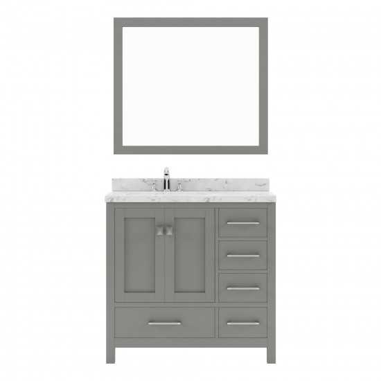 Caroline Avenue 36" Bath Vanity in Gray, Quartz Top, Sink, GS-50036-CMRO-CG-001