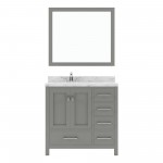 Caroline Avenue 36" Bath Vanity in Gray, Quartz Top, Sink, GS-50036-CMRO-CG-002