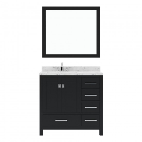 Caroline Avenue 36" Bath Vanity in Espresso, Quartz Top, Sink, GS-50036-CMRO-ES