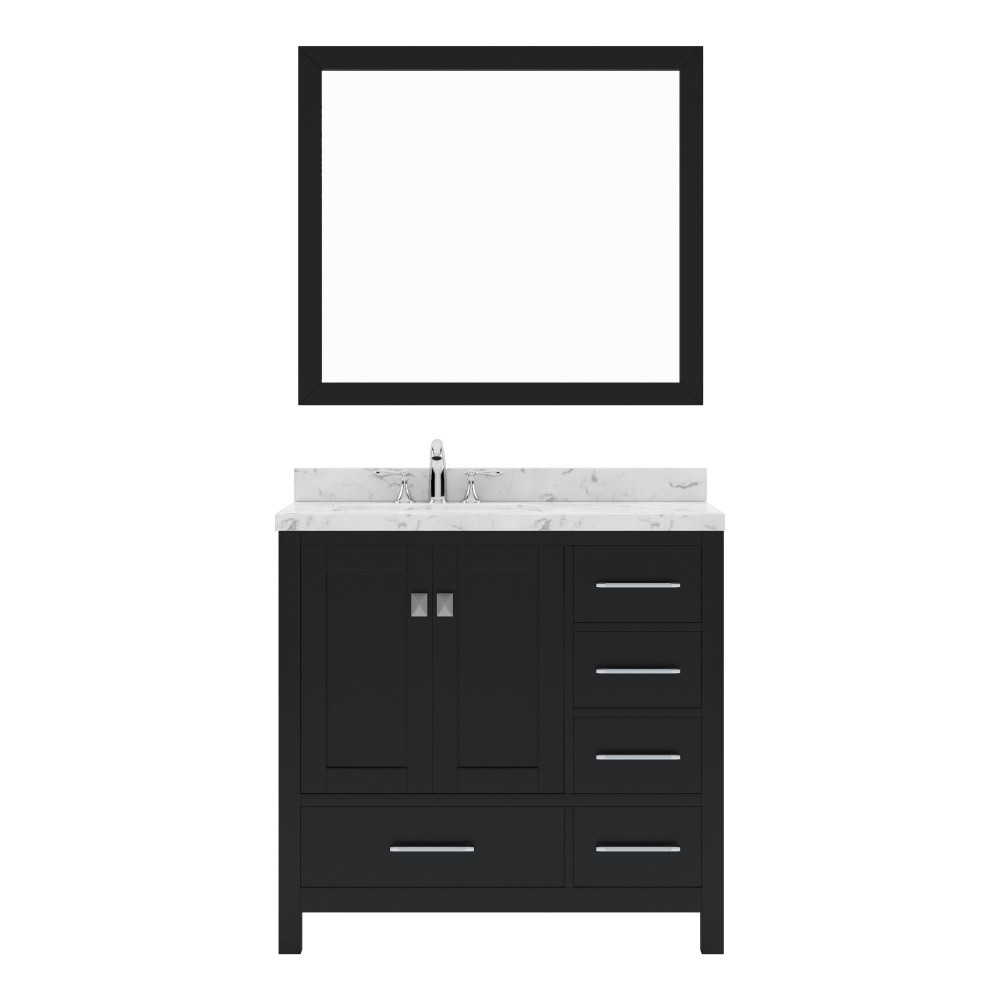 Caroline Avenue 36" Bath Vanity Espresso, Quartz Top, Sink, GS-50036-CMRO-ES-001