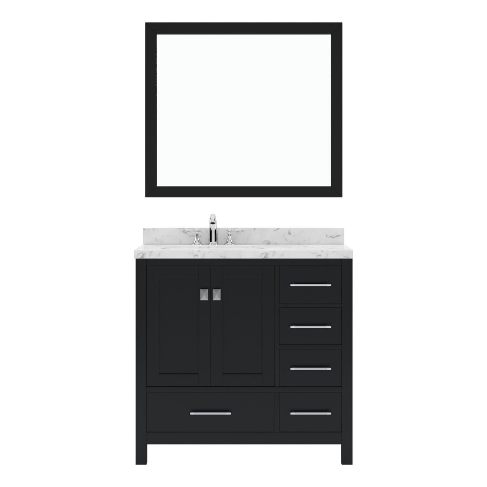 Caroline Avenue 36" Bath Vanity Espresso, Quartz Top, Sink, GS-50036-CMRO-ES-002