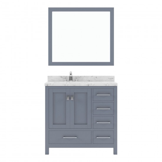 Caroline Avenue 36" Bath Vanity in Gray, Quartz Top, Sink, GS-50036-CMRO-GR