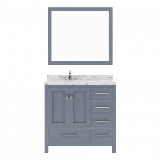 Caroline Avenue 36" Bath Vanity in Gray, Quartz Top, Sink, GS-50036-CMRO-GR-001