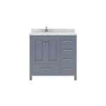 Caroline Avenue 36" Bath Vanity in Gray, Quartz Top, Sink, GS-50036-CMRO-GR-NM