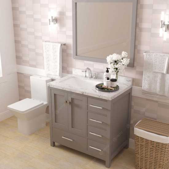 Caroline Avenue 36" Bath Vanity in Gray, Quartz Top, Sink, GS-50036-CMSQ-CG