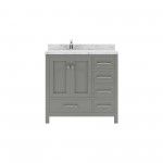 Caroline Avenue 36" Bath Vanity in Gray, Quartz Top, Sink, GS-50036-CMSQ-CG-NM