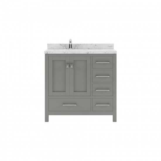 Caroline Avenue 36" Bath Vanity in Gray, Quartz Top, Sink, GS-50036-CMSQ-CG-NM