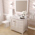 Caroline Avenue 36" Bath Vanity in White, Quartz Top, Sink, GS-50036-CMSQ-WH