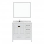 Caroline Avenue 36" Bath Vanity in White, Quartz Top, Sink, GS-50036-CMSQ-WH-002