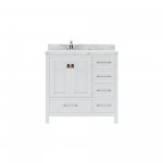 Caroline Avenue 36" Bath Vanity in White, Quartz Top, Sink, GS-50036-CMSQ-WH-NM