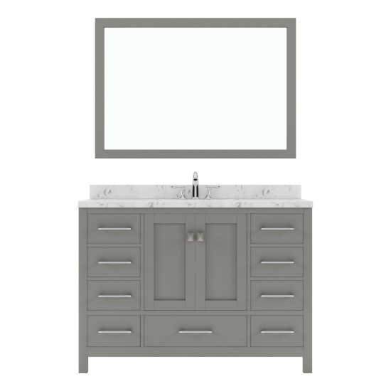 Caroline Avenue 48" Bath Vanity in Gray, Quartz Top, Sink, GS-50048-CMRO-CG